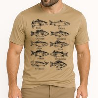 Types Freshwater Fish Funny Fisherman Performance Shirt