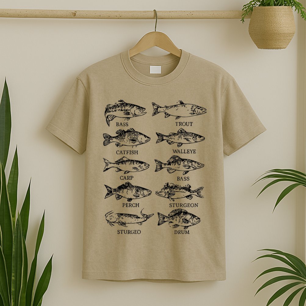 Types Freshwater Fish Funny Fisherman T-Shirt