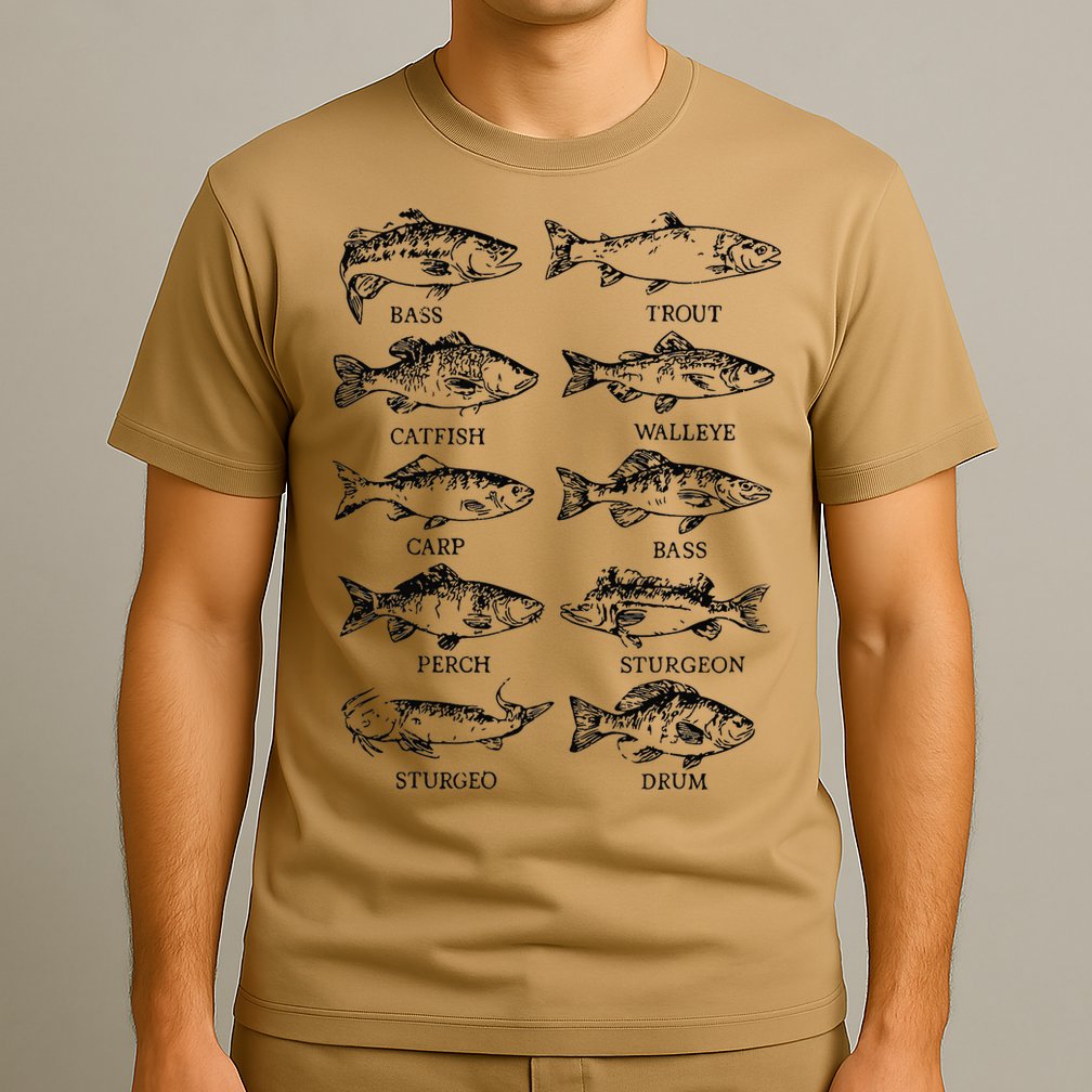 Types Freshwater Fish Funny Fisherman T-Shirt