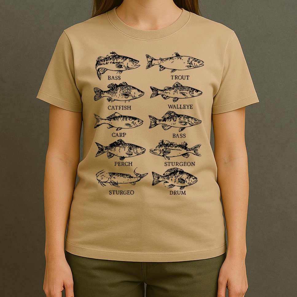 Types Freshwater Fish Funny Fisherman T-Shirt