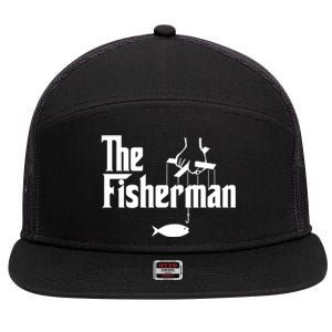 The Fisherman Funny Fishing 7 Panel Mesh Trucker Snapback Hat