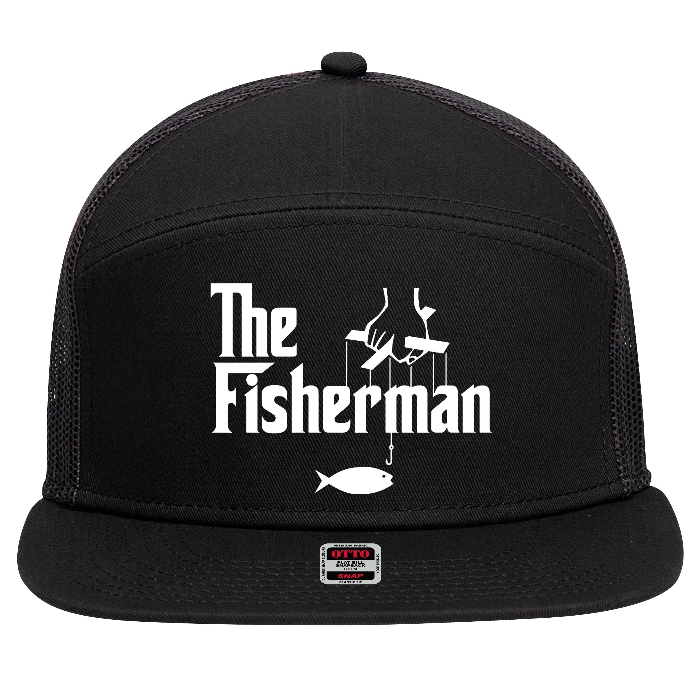 The Fisherman Funny Fishing 7 Panel Mesh Trucker Snapback Hat