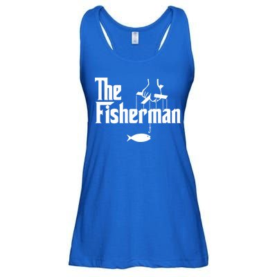 The Fisherman Funny Fishing Ladies Essential Flowy Tank