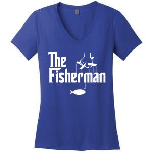 The Fisherman Funny Fishing Women's V-Neck T-Shirt