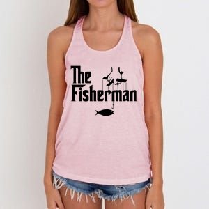 The Fisherman Funny Fishing Women's Knotted Racerback Tank