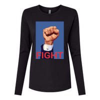 Trump Fist Fight Fight Fight Womens Cotton Relaxed Long Sleeve T-Shirt