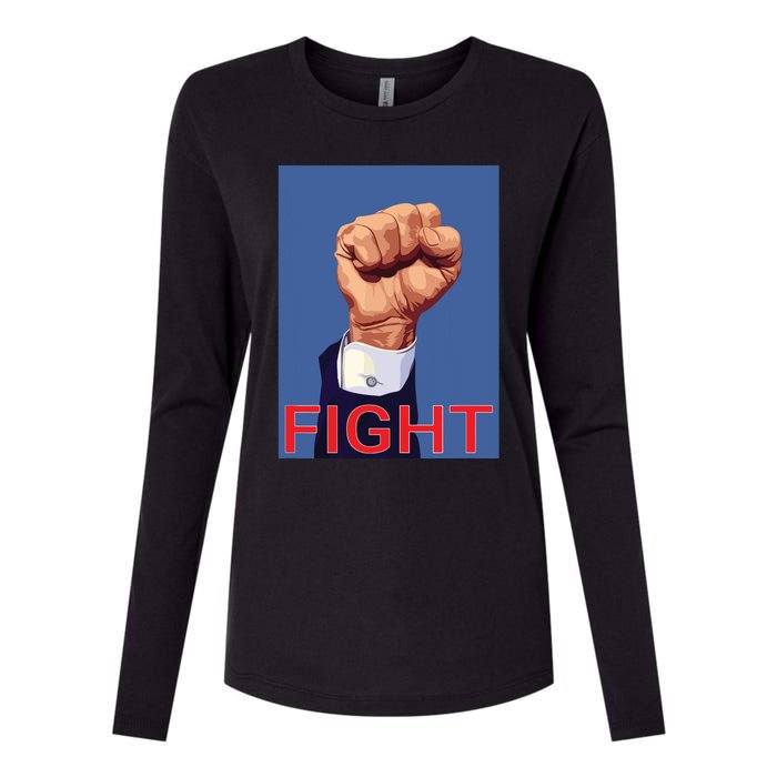 Trump Fist Fight Fight Fight Womens Cotton Relaxed Long Sleeve T-Shirt