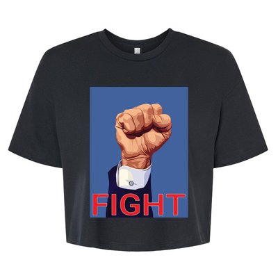 Trump Fist Fight Fight Fight Bella+Canvas Jersey Crop Tee