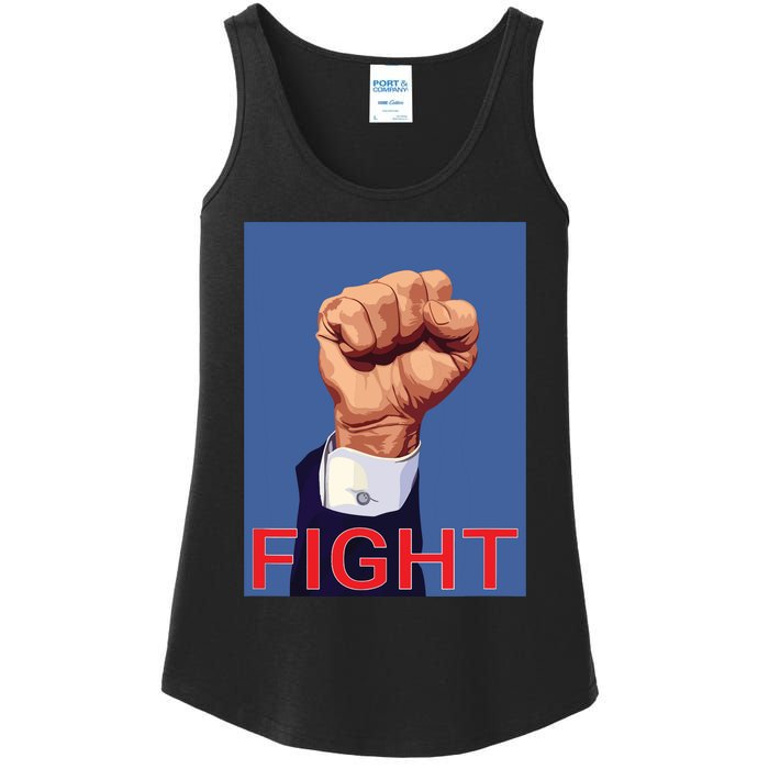 Trump Fist Fight Fight Fight Ladies Essential Tank