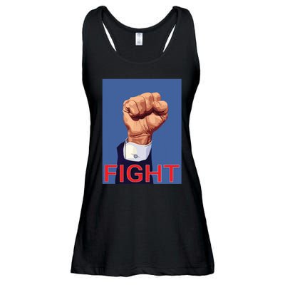 Trump Fist Fight Fight Fight Ladies Essential Flowy Tank