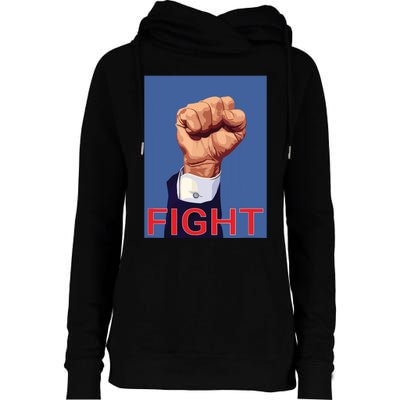 Trump Fist Fight Fight Fight Womens Funnel Neck Pullover Hood