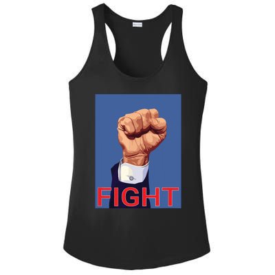 Trump Fist Fight Fight Fight Ladies PosiCharge Competitor Racerback Tank