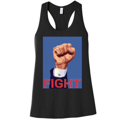 Trump Fist Fight Fight Fight Women's Racerback Tank