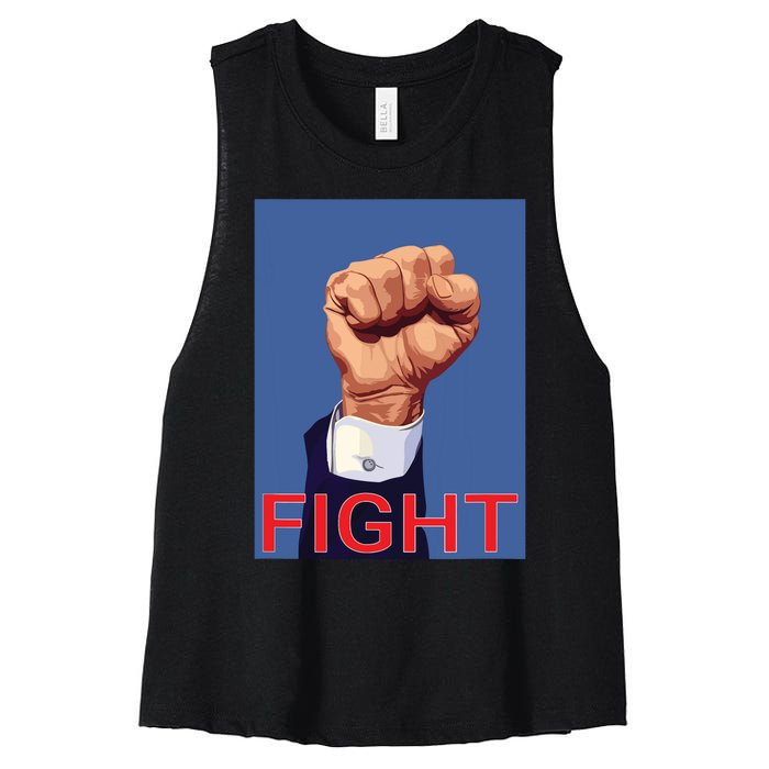 Trump Fist Fight Fight Fight Women's Racerback Cropped Tank