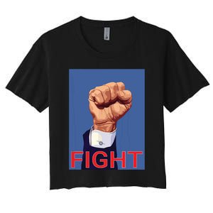 Trump Fist Fight Fight Fight Women's Crop Top Tee