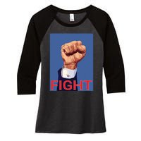 Trump Fist Fight Fight Fight Women's Tri-Blend 3/4-Sleeve Raglan Shirt