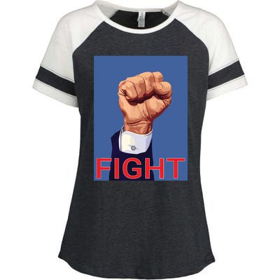 Trump Fist Fight Fight Fight Enza Ladies Jersey Colorblock Tee