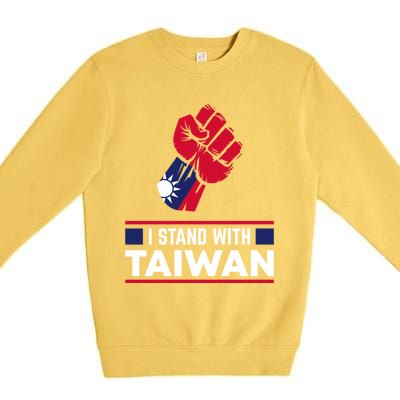 Taiwanese Flag Fist I Stand With Taiwan Gift Premium Crewneck Sweatshirt