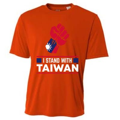 Taiwanese Flag Fist I Stand With Taiwan Gift Cooling Performance Crew T-Shirt