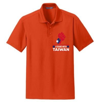 Taiwanese Flag Fist I Stand With Taiwan Gift Dry Zone Grid Polo