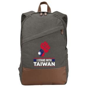 Taiwanese Flag Fist I Stand With Taiwan Gift Cotton Canvas Backpack