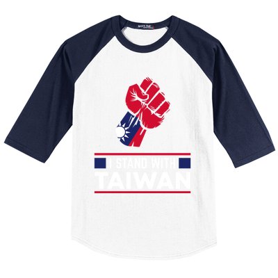 Taiwanese Flag Fist I Stand With Taiwan Gift Baseball Sleeve Shirt