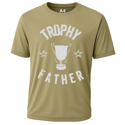 Trophy Father Funny Fathers Day Birthday Husband Best Dad Performance Shirt