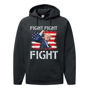 Trump Fight Fight Fight Trump Signals To Americans To Fight Performance Fleece Hoodie