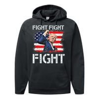 Trump Fight Fight Fight Trump Signals To Americans To Fight Performance Fleece Hoodie