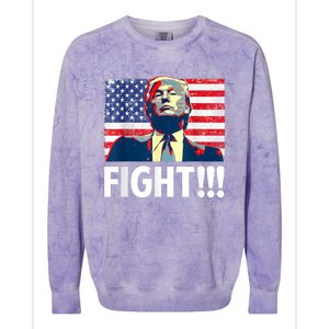 Trump Fight Fighter Supporter Voters American Flag Colorblast Crewneck Sweatshirt