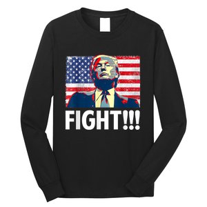 Trump Fight Fighter Supporter Voters American Flag Long Sleeve Shirt