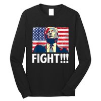 Trump Fight Fighter Supporter Voters American Flag Long Sleeve Shirt