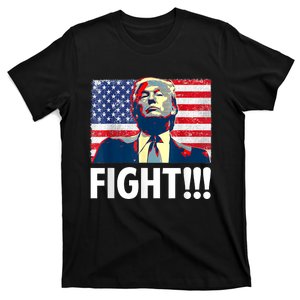 Trump Fight Fighter Supporter Voters American Flag T-Shirt