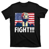 Trump Fight Fighter Supporter Voters American Flag T-Shirt