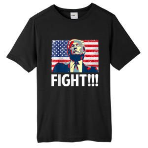 Trump Fight Fighter Supporter Voters American Flag Tall Fusion ChromaSoft Performance T-Shirt