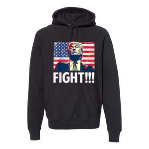 Trump Fight Fighter Supporter Voters American Flag Premium Hoodie