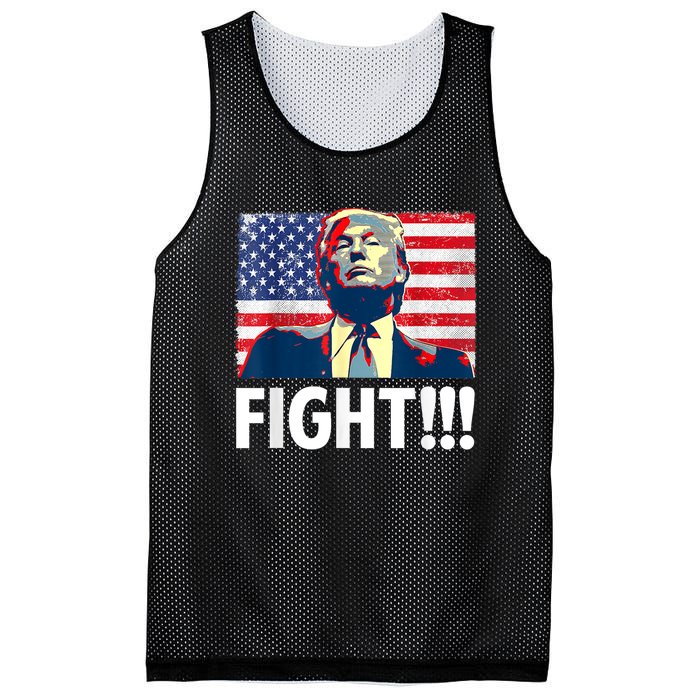 Trump Fight Fighter Supporter Voters American Flag Mesh Reversible Basketball Jersey Tank