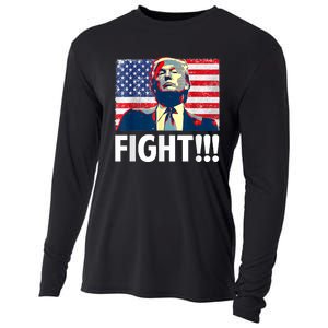 Trump Fight Fighter Supporter Voters American Flag Cooling Performance Long Sleeve Crew