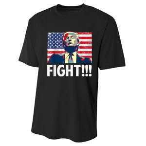 Trump Fight Fighter Supporter Voters American Flag Performance Sprint T-Shirt