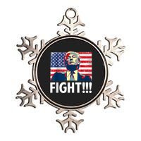 Trump Fight Fighter Supporter Voters American Flag Metallic Star Ornament