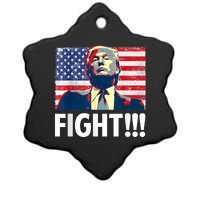 Trump Fight Fighter Supporter Voters American Flag Ceramic Star Ornament