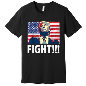 Trump Fight Fighter Supporter Voters American Flag Premium T-Shirt