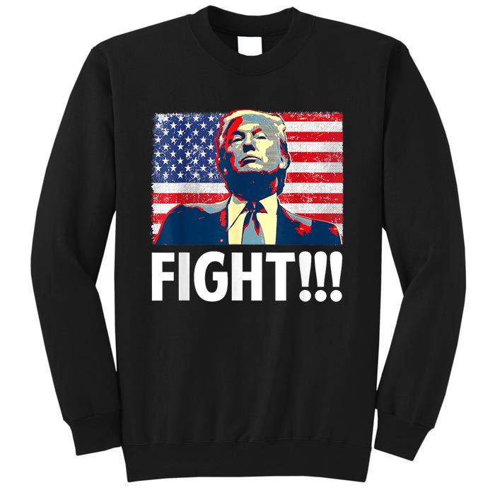 Trump Fight Fighter Supporter Voters American Flag Tall Sweatshirt