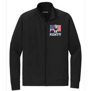 Trump Fight Fighter Supporter Voters American Flag Stretch Full-Zip Cadet Jacket