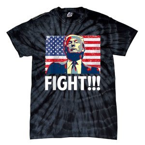 Trump Fight Fighter Supporter Voters American Flag Tie-Dye T-Shirt