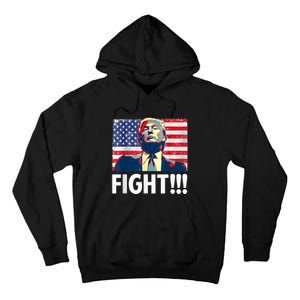 Trump Fight Fighter Supporter Voters American Flag Tall Hoodie