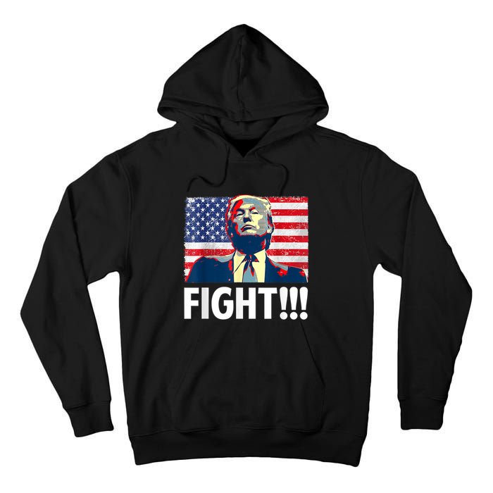 Trump Fight Fighter Supporter Voters American Flag Tall Hoodie