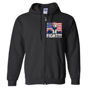 Trump Fight Fighter Supporter Voters American Flag Full Zip Hoodie