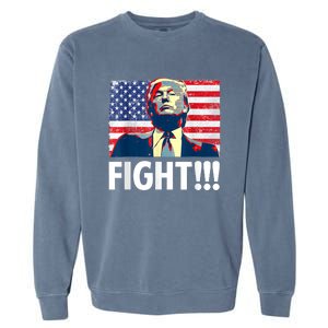 Trump Fight Fighter Supporter Voters American Flag Garment-Dyed Sweatshirt