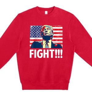 Trump Fight Fighter Supporter Voters American Flag Premium Crewneck Sweatshirt